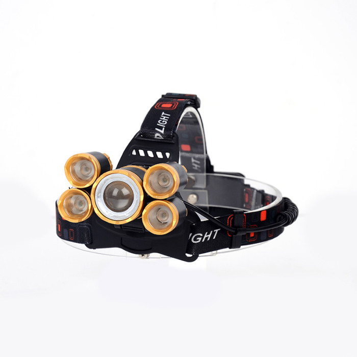New 5LED headlamps T6 light headlights 5 lights aircraft lights headlights zoom super bright miner's lamp New 5LED headlamps T6 light headlights 5 lights aircraft lights headlights zoom super bright miner's lamp