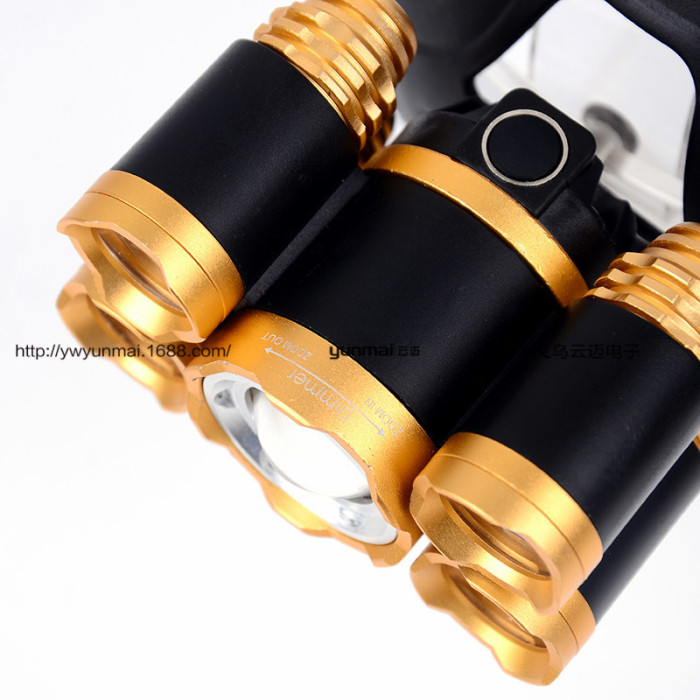 New 5LED headlamps T6 light headlights 5 lights aircraft lights headlights zoom super bright miner's lamp New 5LED headlamps T6 light headlights 5 lights aircraft lights headlights zoom super bright miner's lamp