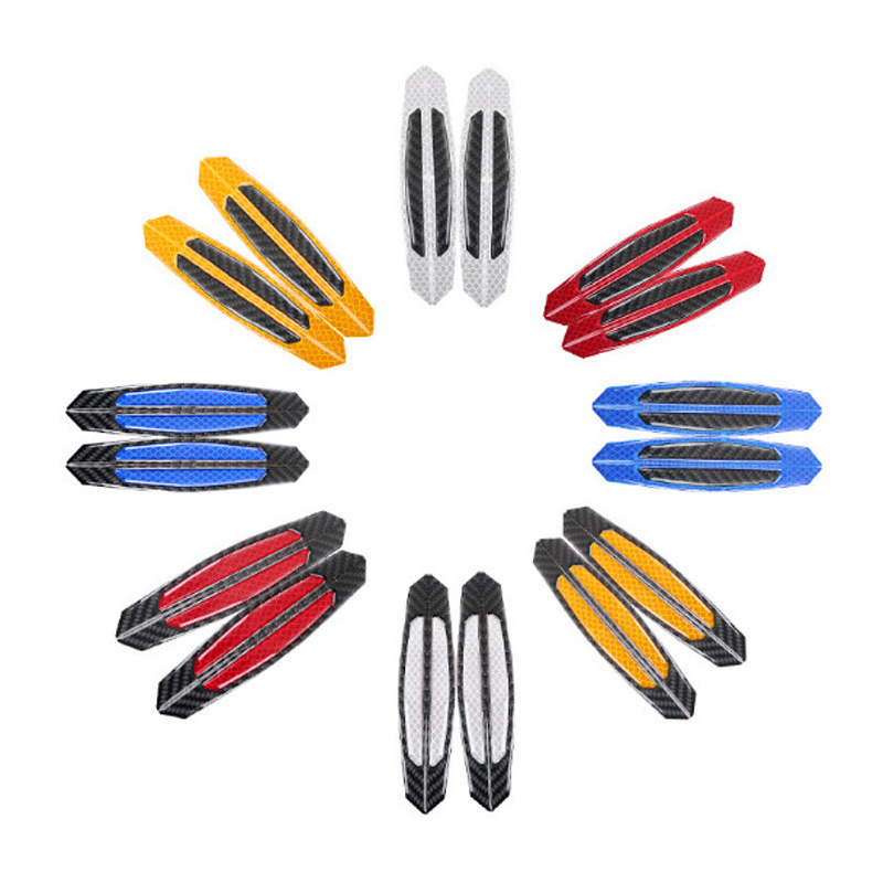 Car door reflective warning stick carbon fiber body decoration wiper anti - collision strip