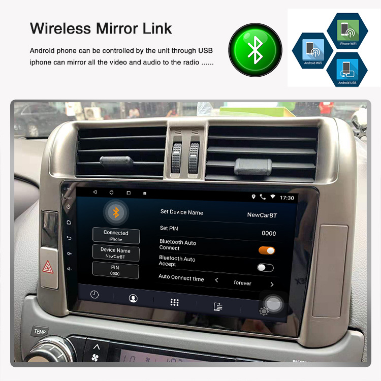 Applicable to Overseas 10-13 Toyota Prado Navigator GPS Android Large Screen Reversing Image All-in-One Machine MP5 Applicable to Overseas 10-13 Toyota Prado Navigator GPS Android Large Screen Reversing Image All-in-One Machine MP5
