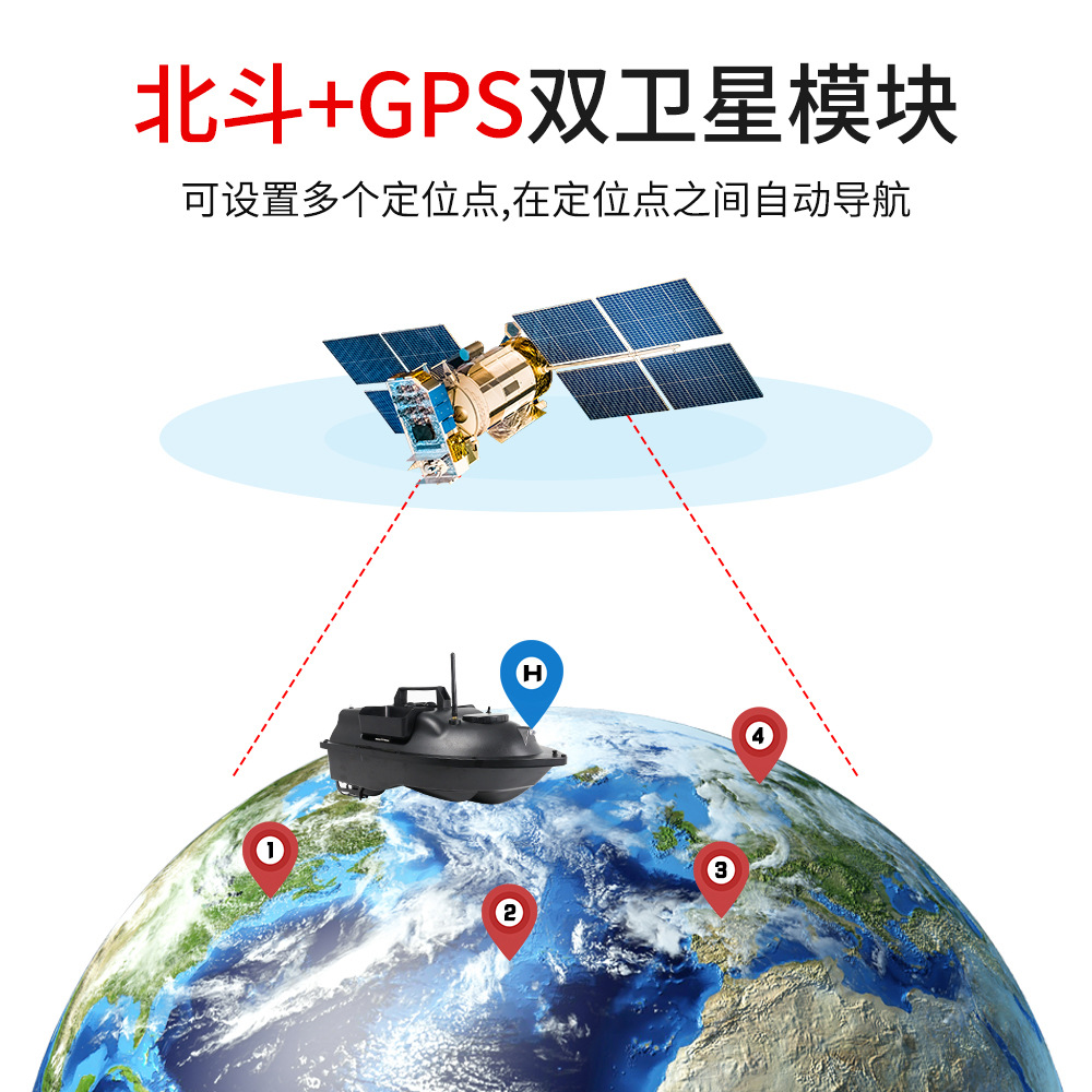 Flytec Cross-Border Delivery GPS One-Click Return Multi-Warehouse Feeding Fishing Boat Fishing Boat Ultra-Long Life Battery Remote-Control Ship