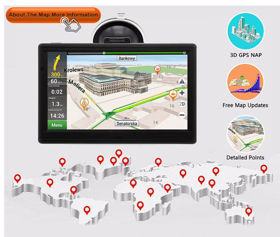 7Inch GPS Navigation 8G4G 128M Navigator GPS 7Inch HD Navigator 8G Support MultiLanguage 7Inch GPS Navigation 8G4G 128M Navigator GPS 7Inch HD Navigator 8G Support MultiLanguage