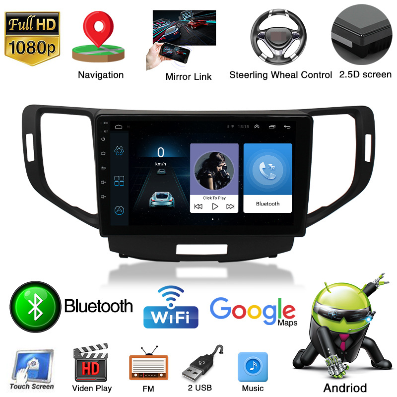 Applicable to Honda Spirior Android Smart GPS Navigator Large Screen Reversing Image MP5 Overseas Version