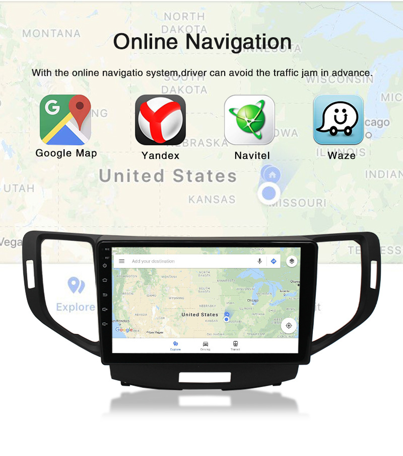 Applicable to Honda Spirior Android Smart GPS Navigator Large Screen Reversing Image MP5 Overseas Version