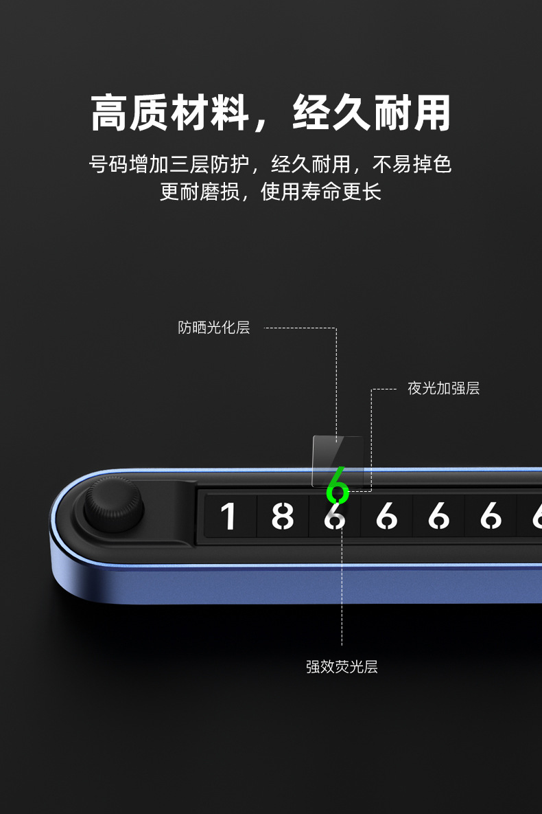 New Creative Press Hidden Car Temporary Parking Sign Double-Sided Magnetic Number Two Groups Number Car Moving Number