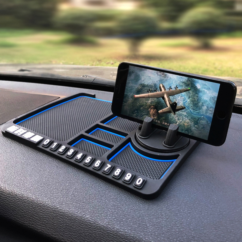 Mobile Phone Anti-Slip Mat for Car Number Plate for Car Moving Temporary Parking Sign Multifunctional Creative Personality Dashboard Storage Pad