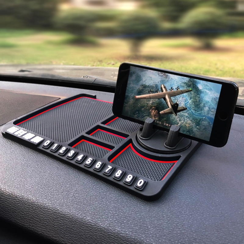 Mobile Phone Anti-Slip Mat for Car Number Plate for Car Moving Temporary Parking Sign Multifunctional Creative Personality Dashboard Storage Pad