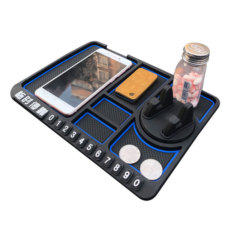 Mobile Phone Anti-Slip Mat for Car Number Plate for Car Moving Temporary Parking Sign Multifunctional Creative Personality Dashboard Storage Pad