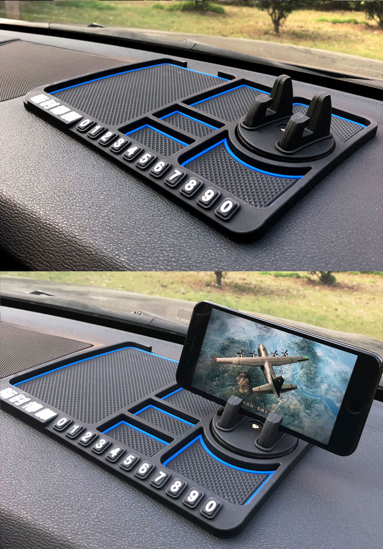 Mobile Phone Anti-Slip Mat for Car Number Plate for Car Moving Temporary Parking Sign Multifunctional Creative Personality Dashboard Storage Pad