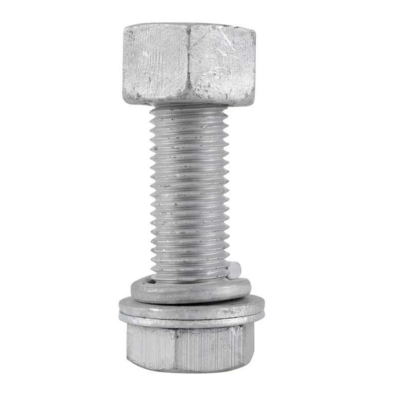 Spot Supply Hot Dip Galvanized Bolt 8.8 Grade High Strength Outer Hexagon Half Buckle Iron Tower Hot Dip Galvanized Screw Nut