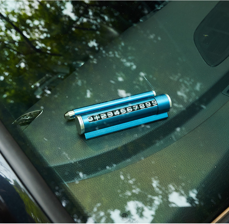 Stop Sign Safety Hammer Number Aromatherapy Mobile Phone Holder Parking Card Car Multifunction for Car