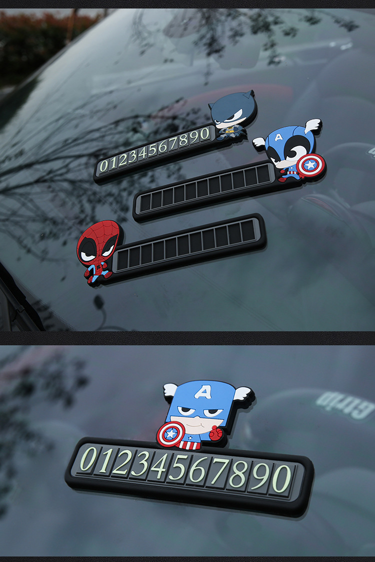 Justice League Car Moving Phone Number Sign Creative Temporary Parking Sign Sun Protection Innovative Car Supplies Customization