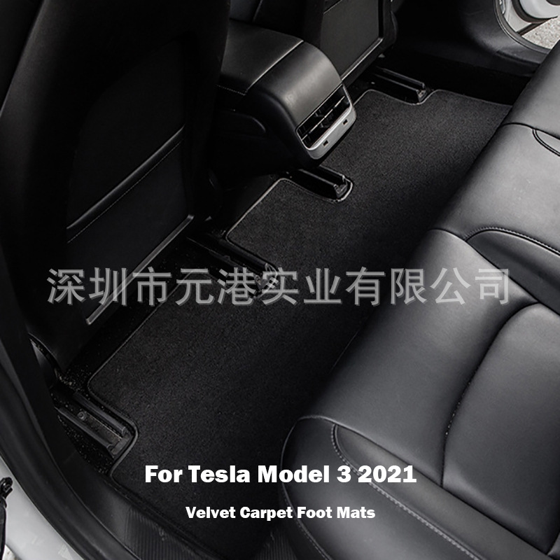 Car Carpet Nylon Velvet Foot Mat Non-Slip Wear-Resistant Floor Mat 2021 Suitable for Tesla Model 3 Accessories