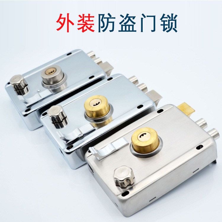 Old-Fashioned Anti-Theft Door Lock Rental House Bedroom Door Lock Stainless Steel Door Iron Door Lock Wholesale Universal Exterior Door Lock