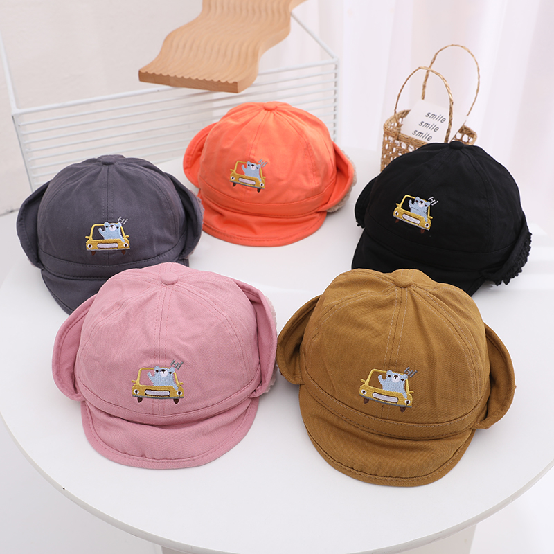 Children's Hat Winter Boys Ushanka Baby Earmuffs Hat Boys and Girls Wind-Proof Cap Warm Hat