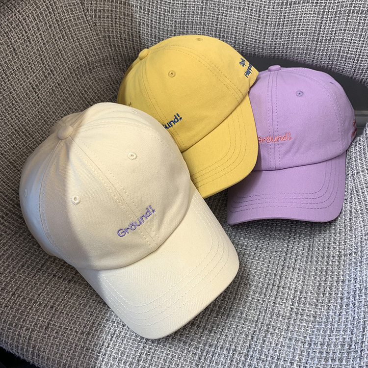 Korean Style Japanese Style Simple Embroidery Alphabet Peaked Cap Female Street Sunshade Curved Brim Baseball Cap Student Soft Top Hat Fashion