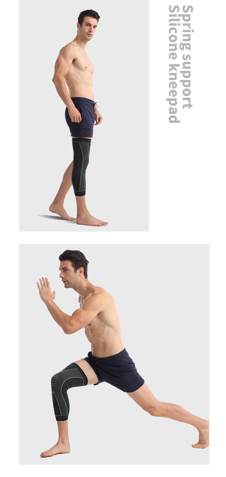 Mastar Cross-Border Fitness Boost Elastic Knitted Sports Nylon Kneecap Strap Pressurized Non-Slip Lengthened Leggings