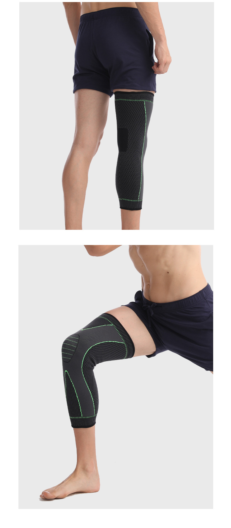 Mastar Cross-Border Fitness Boost Elastic Knitted Sports Nylon Kneecap Strap Pressurized Non-Slip Lengthened Leggings