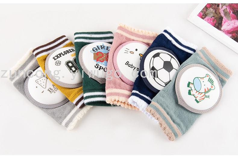 New Baby Toddler Crawling Kneecap Spring and Summer Thin Cotton Breathable Drop-Resistant Baby Kneecap Children&#039;s Socks
