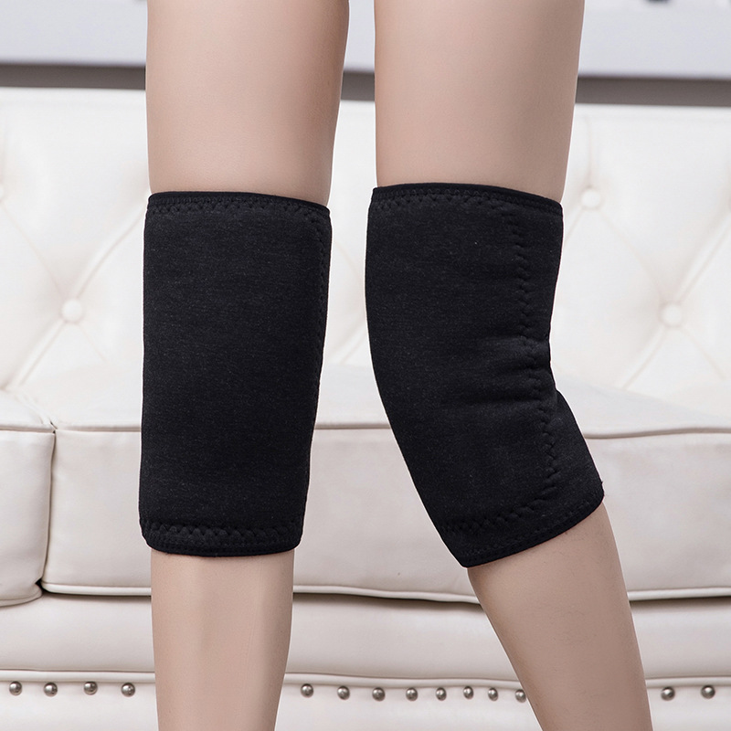 Kneecap Warm Men and Women Elderly Thickened Fleece-Lined Kneecap Velcro Fastener Double Layer Composite Faux Cashmere Velcro