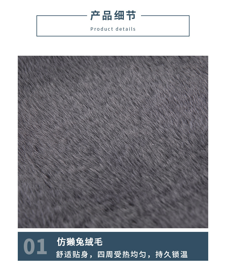 Kneecap Warm Men and Women Elderly Thickened Fleece-Lined Kneecap Velcro Fastener Double Layer Composite Faux Cashmere Velcro