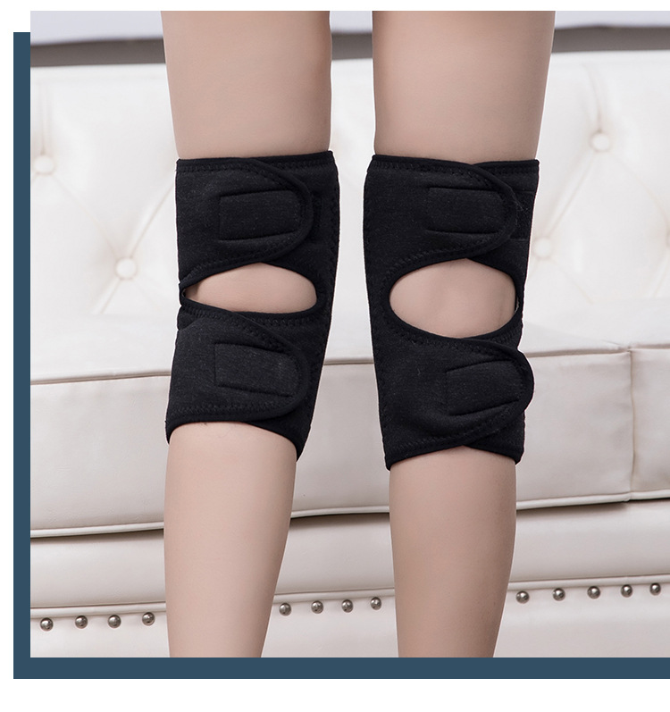 Kneecap Warm Men and Women Elderly Thickened Fleece-Lined Kneecap Velcro Fastener Double Layer Composite Faux Cashmere Velcro