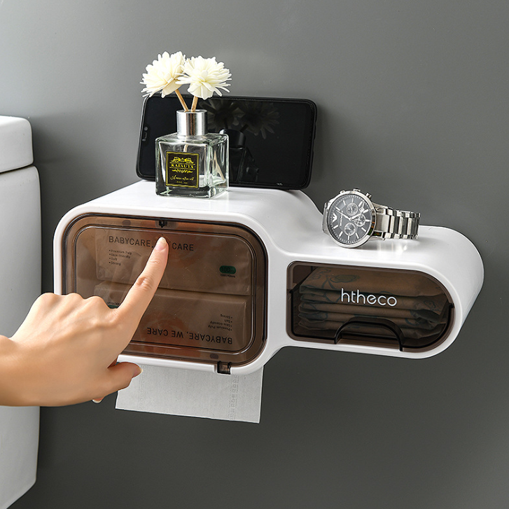 Creative Multi-Functional Whistle Tissue Box Buckle Button Type Semi-Permeable Film Clear Punch-Free Storage Box Creative Multi-Functional Whistle Tissue Box Buckle Button Type Semi-Permeable Film Clear Punch-Free Storage Box
