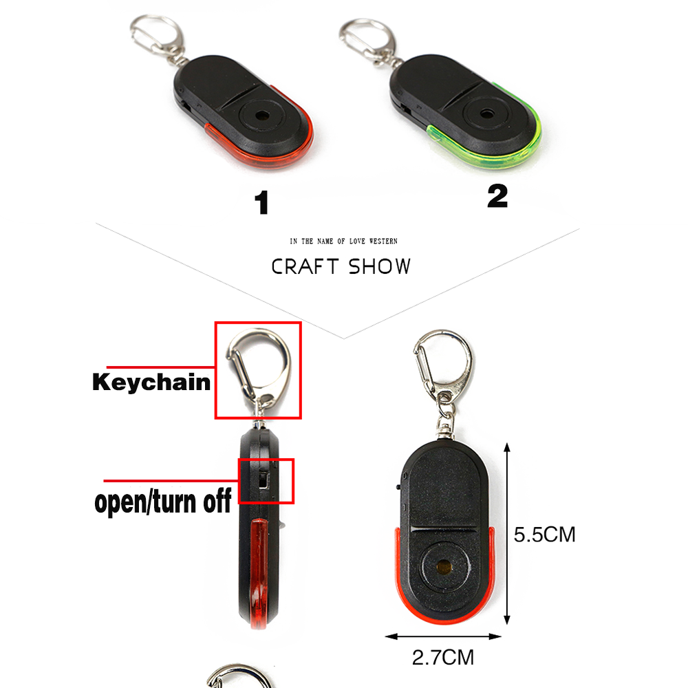Plapieyy319 LED Keychain Finder Wallet Anti-Lost Whistle Tracker With Flashing Lights And Loud Alarm Prompts kdy finder