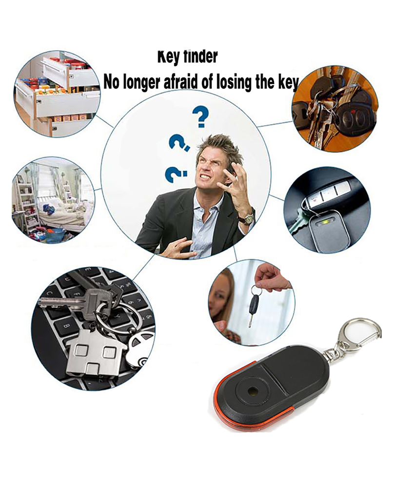 Plapieyy319 LED Keychain Finder Wallet Anti-Lost Whistle Tracker With Flashing Lights And Loud Alarm Prompts kdy finder Plapieyy319 LED Keychain Finder Wallet Anti-Lost Whistle Tracker With Flashing Lights And Loud Alarm Prompts kdy finder