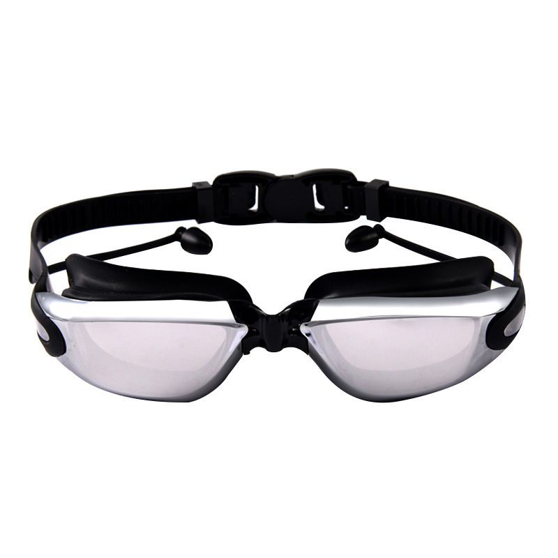 Swimming Goggles Adult Waterproof Silicone Swimming Goggles Adult Myopia Swimming Glasses Anti-Fog Electroplating Swimming Goggles Set Wholesale