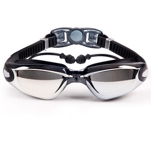 Jiehu Goggles One-Piece Earplugs Waterproof Anti-Fog HD Myopia Adult Swimming Goggles Large Frame Electroplating Swimming Glasses Jiehu Goggles One-Piece Earplugs Waterproof Anti-Fog HD Myopia Adult Swimming Goggles Large Frame Electroplating Swimming Glasses