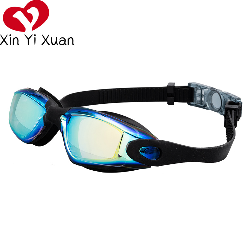 Swimming Goggles Silicone One-Piece Non-Fogging Swimming Glasses Adult Color Matching 2021 Amazon Hot Selling Electroplating Swimming Goggles