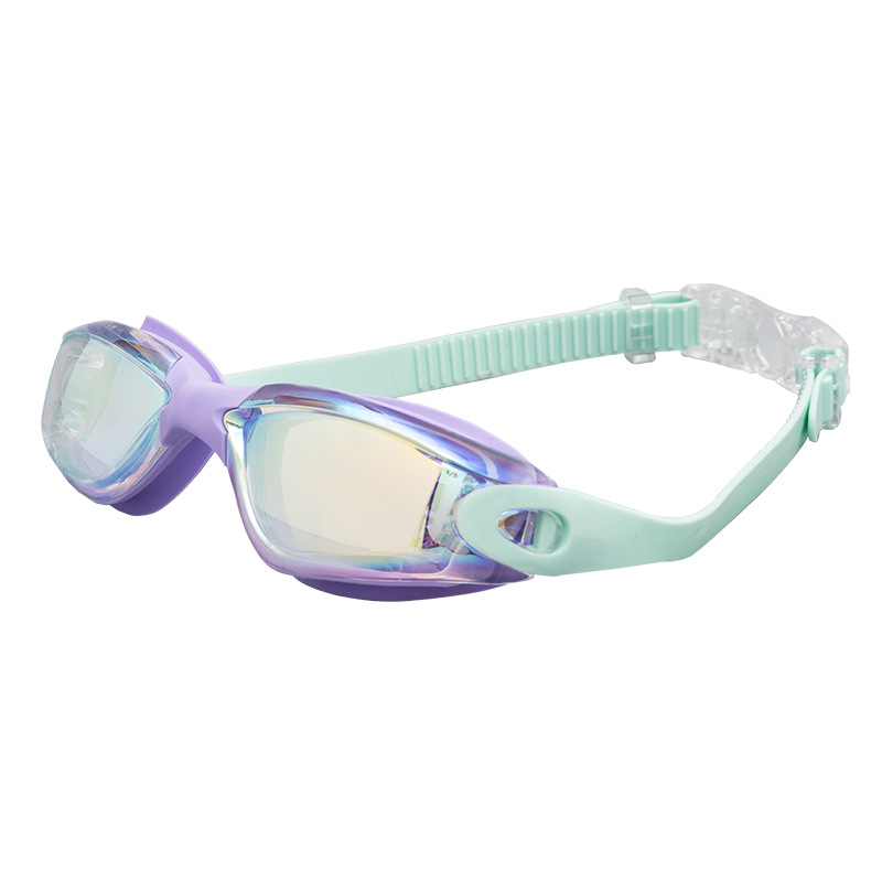 Swimming Goggles Silicone One-Piece Non-Fogging Swimming Glasses Adult Color Matching 2021 Amazon Hot Selling Electroplating Swimming Goggles