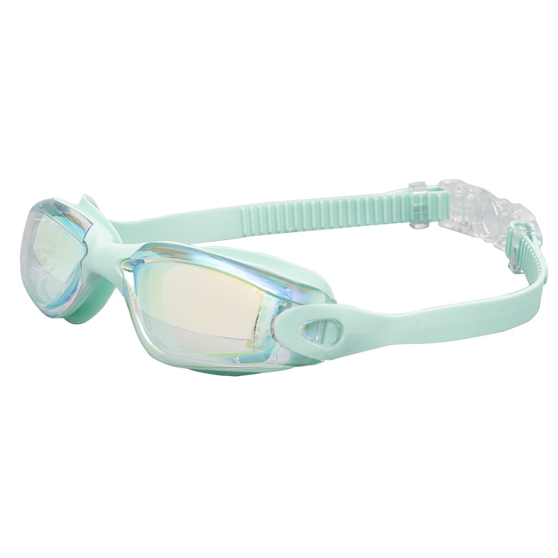 Swimming Goggles Silicone One-Piece Non-Fogging Swimming Glasses Adult Color Matching 2021 Amazon Hot Selling Electroplating Swimming Goggles
