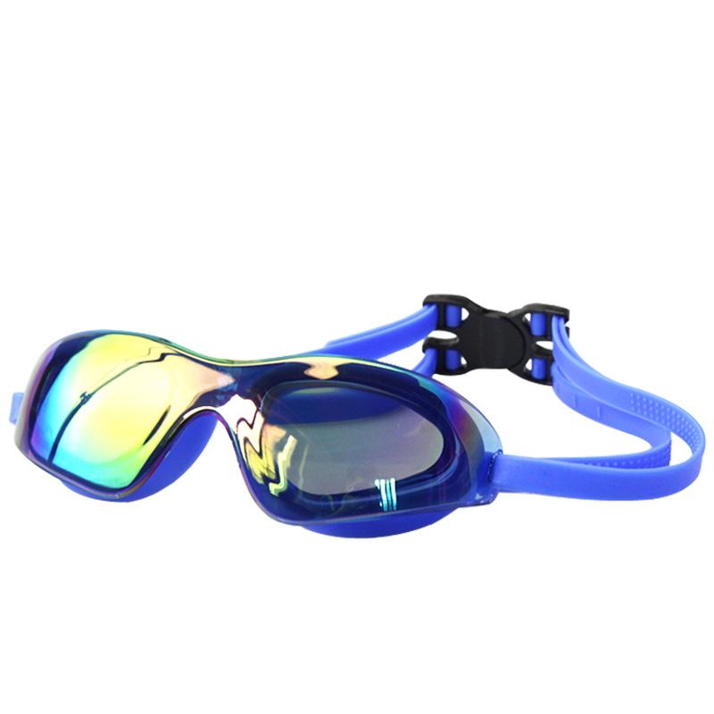 Adult Large Frame One-Piece Swimming Goggles HD Anti-Fog Electroplating Silicone Swimming Goggles Amazon Cross-Border Fashion Swimming Goggles Manufacturer