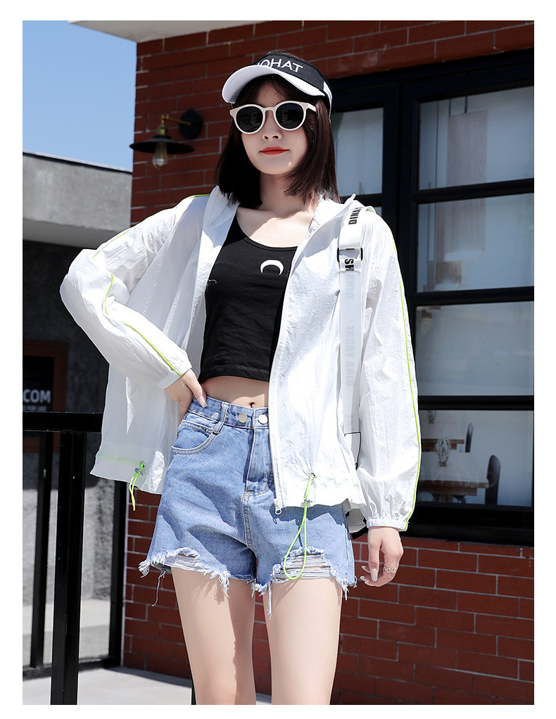 Women 'S White Short Jacket Sun Protection Clothing 21 New Summer Outdoor Sun Protection Hooded Short Coat Sun-Protective Clothing Women 'S White Short Jacket Sun Protection Clothing 21 New Summer Outdoor Sun Protection Hooded Short Coat Sun-Protective Clothing