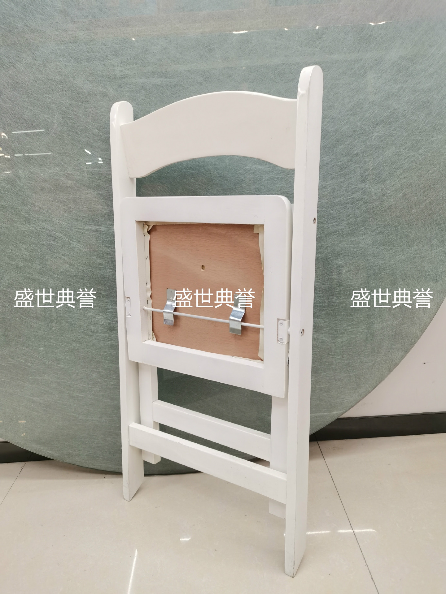 Outdoor folding chair Outdoor wedding solid wood folding chair banquet party white chair
