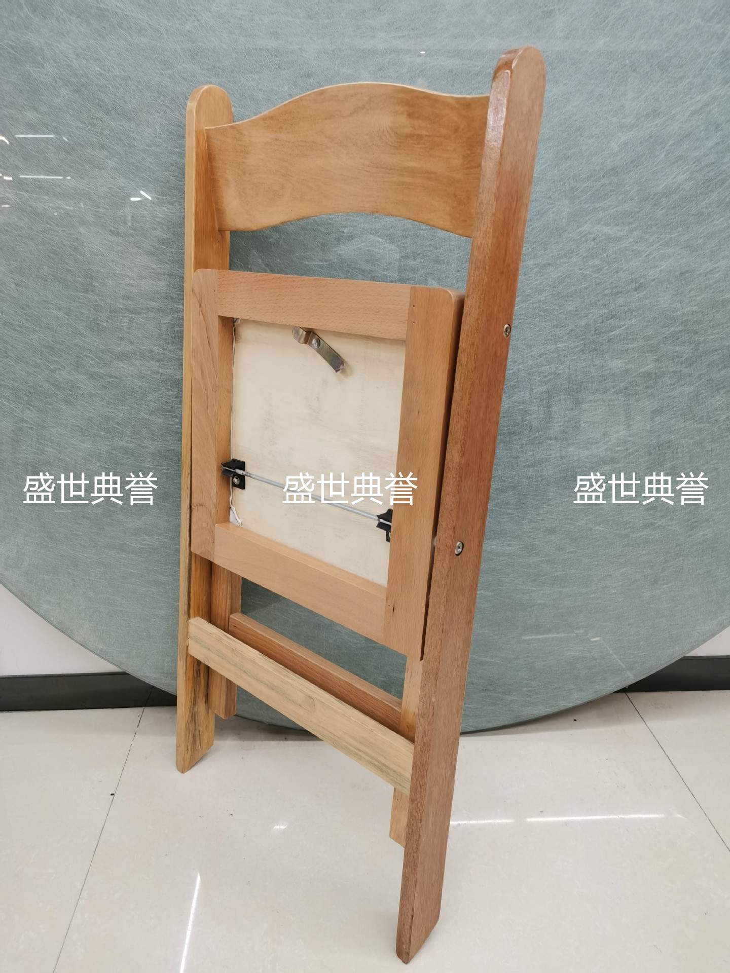 Outdoor folding chair Outdoor wedding solid wood folding chair banquet party white chair