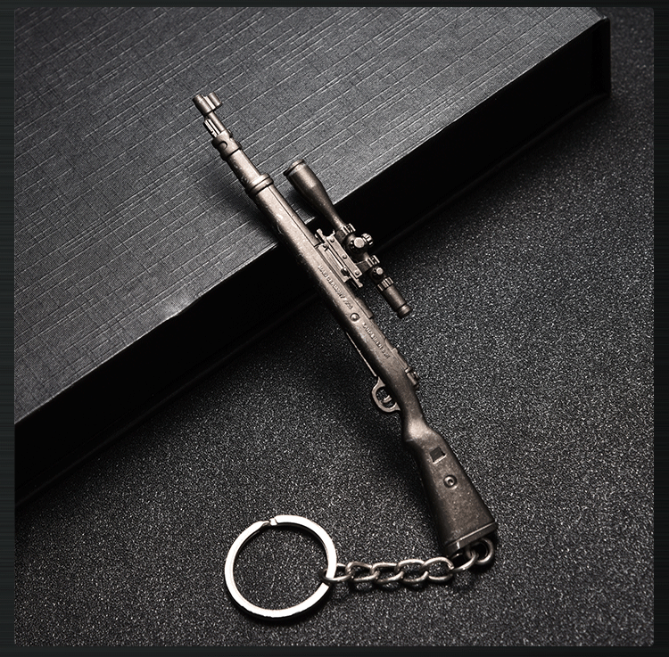 Campus Surrounding Jesus Survival PlayerUnknown's Battlegrounds Alloy Pan Revolver Sniper Rifle Weapon Keychain