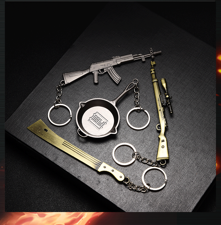 Campus Surrounding Jesus Survival PlayerUnknown's Battlegrounds Alloy Pan Revolver Sniper Rifle Weapon Keychain