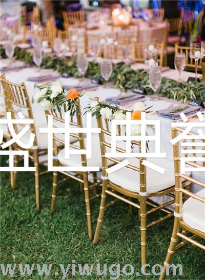 Tianjin banquet center bamboo chair wedding banquet metal folding chair foreign trade outdoor wedding party dining chair