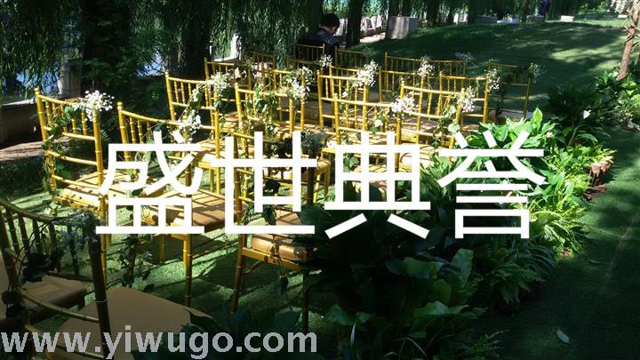 Tianjin banquet center bamboo chair wedding banquet metal folding chair foreign trade outdoor wedding party dining chair