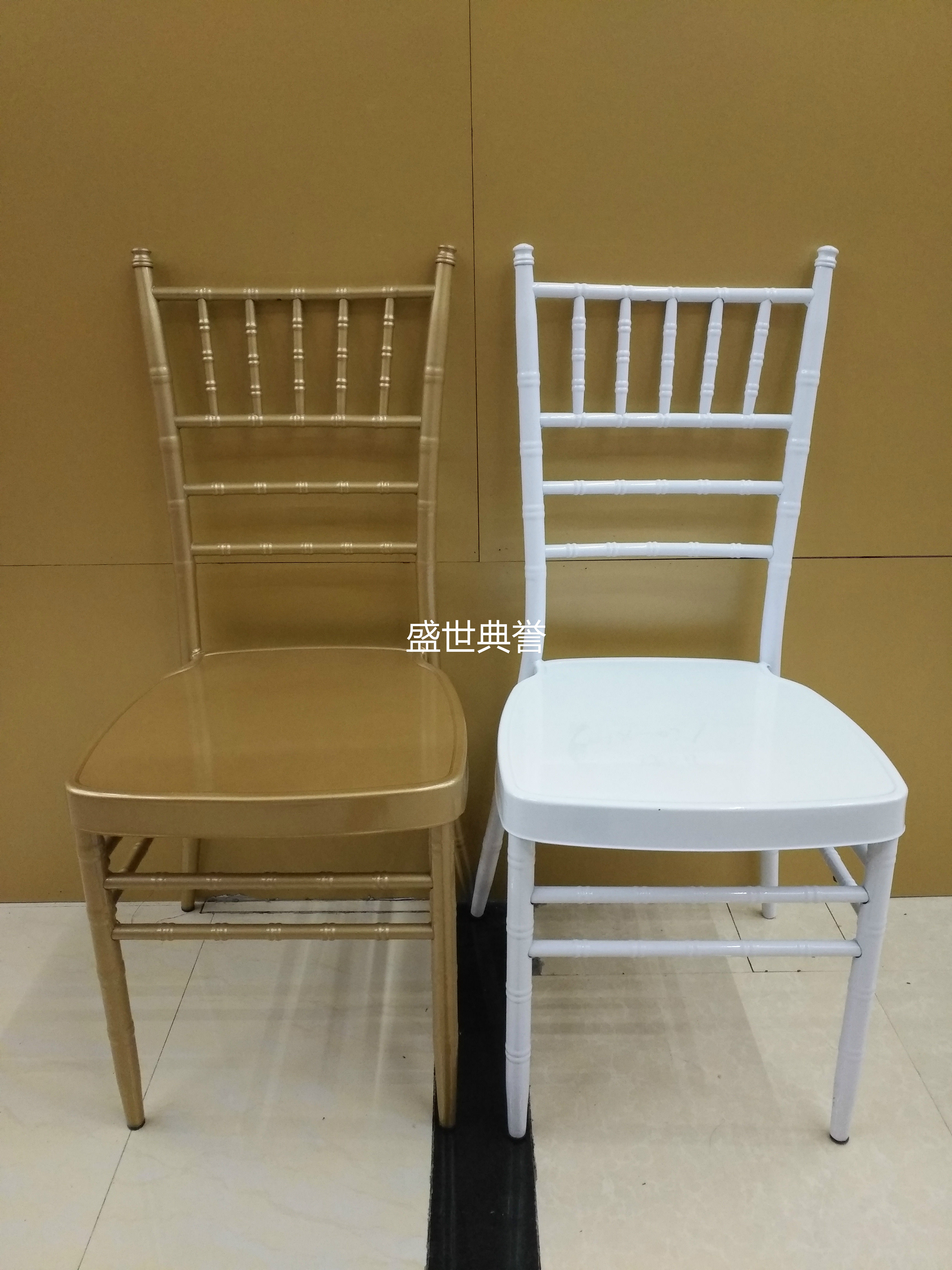 Tianjin banquet center bamboo chair wedding banquet metal folding chair foreign trade outdoor wedding party dining chair