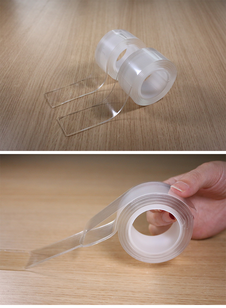Nano Tape Transparent Seamless Black Technology Strong Waterproof Double-Sided Adhesive Punch-Free Magic Invisible Soft Glue