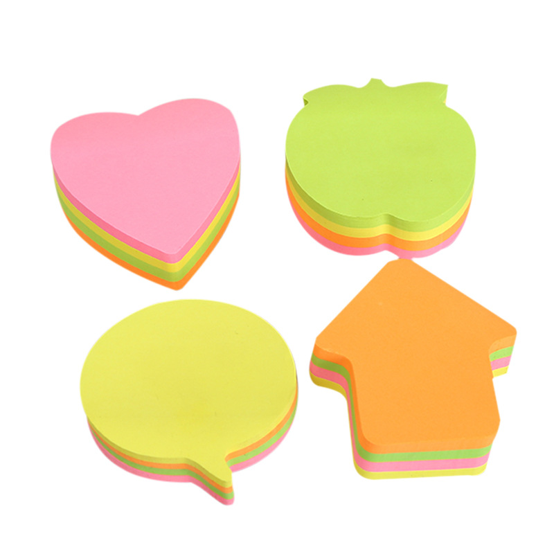 Colored Loving Heart Sticky Notes Customized Cute Creative Special-Shaped Portable Notes Sticky Note Take-out Note Sticker Printed Logo