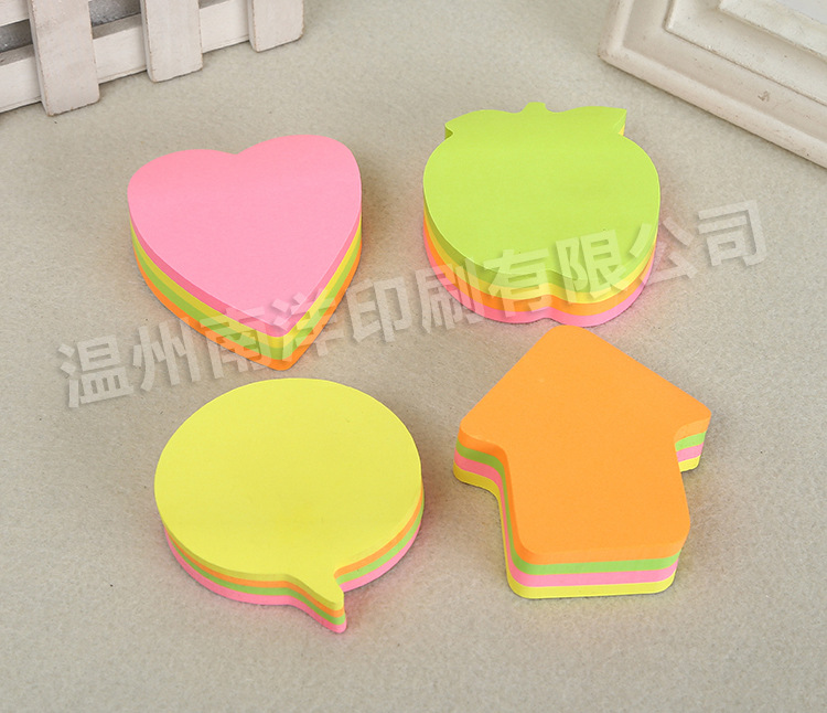 Colored Loving Heart Sticky Notes Customized Cute Creative Special-Shaped Portable Notes Sticky Note Take-out Note Sticker Printed Logo