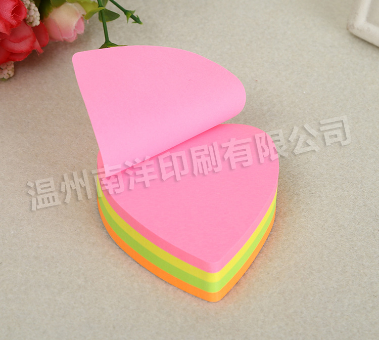 Colored Loving Heart Sticky Notes Customized Cute Creative Special-Shaped Portable Notes Sticky Note Take-out Note Sticker Printed Logo
