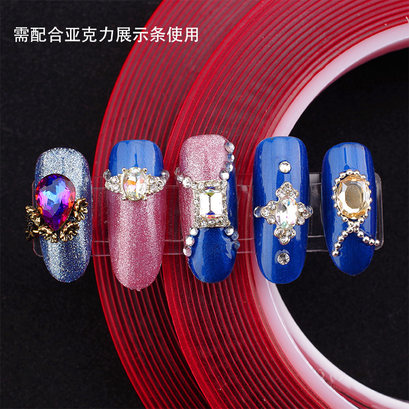 Manicure Implement Transparent Double Adhesive Tape Crystal Adhesive Tape Nail Salon School Nail Tip Works Display Glue