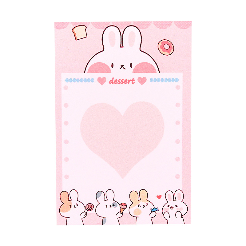 Zhishun Cute Cartoon Cute Rabbit Memo Notepad Student Journal Sticky Notes Tearable Note Sticker Message Notepad