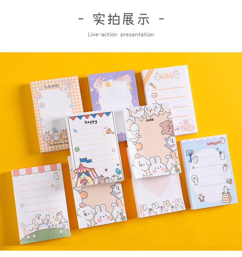 Zhishun Cute Cartoon Cute Rabbit Memo Notepad Student Journal Sticky Notes Tearable Note Sticker Message Notepad Zhishun Cute Cartoon Cute Rabbit Memo Notepad Student Journal Sticky Notes Tearable Note Sticker Message Notepad